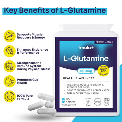 L Glutamine 500mg Capsules fmula+