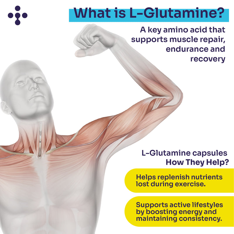 L Glutamine 500mg Capsules fmula+