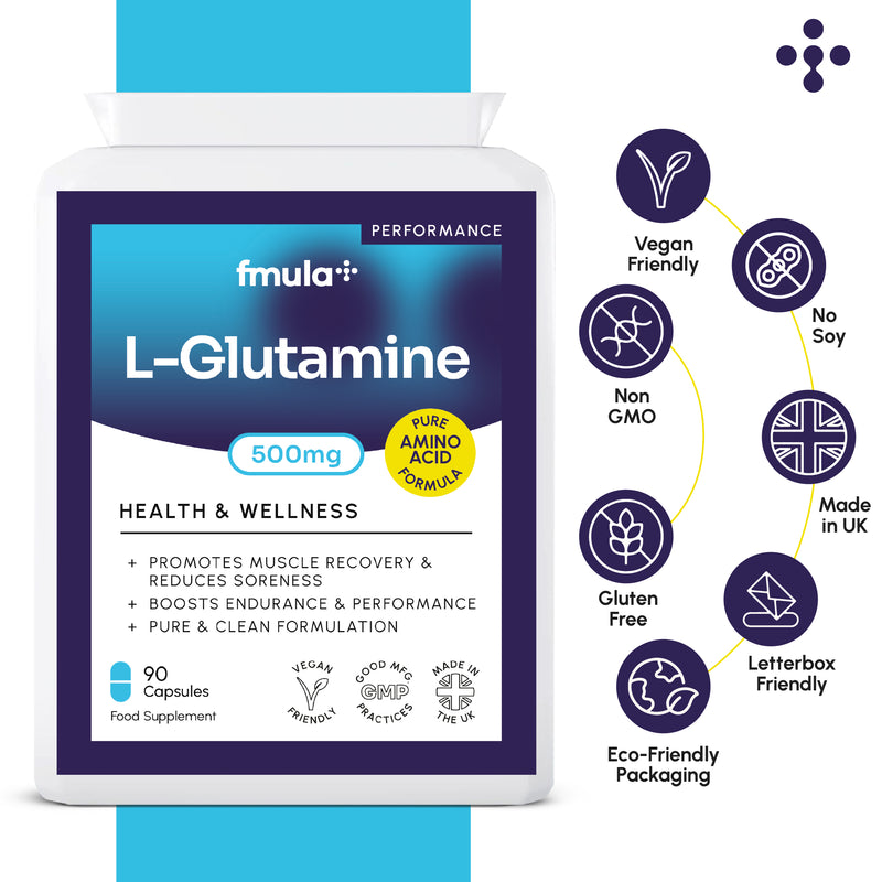 L Glutamine 500mg Capsules fmula+