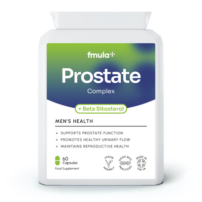 Prostate Health Complex – Prostate Supplement for Men UK – Natural Prostate Support with Pumpkin Seed, Lycopene, Zinc & Selenium – Supports Urinary Flow & Bladder Control – Vegan 60 Capsules fmula+